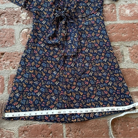 Madewell Cross-Front Mini Dress in Garden Party Liberty Blue Night floral size 0 - Picture 12 of 16